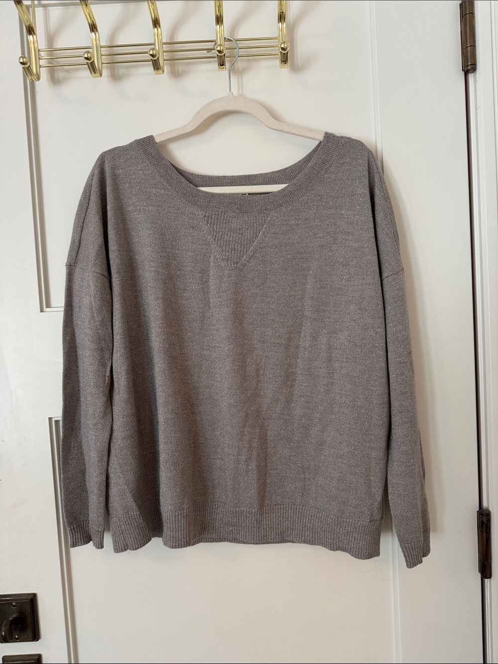 Haute Hippie Silver Gray Sparkle Knit Top